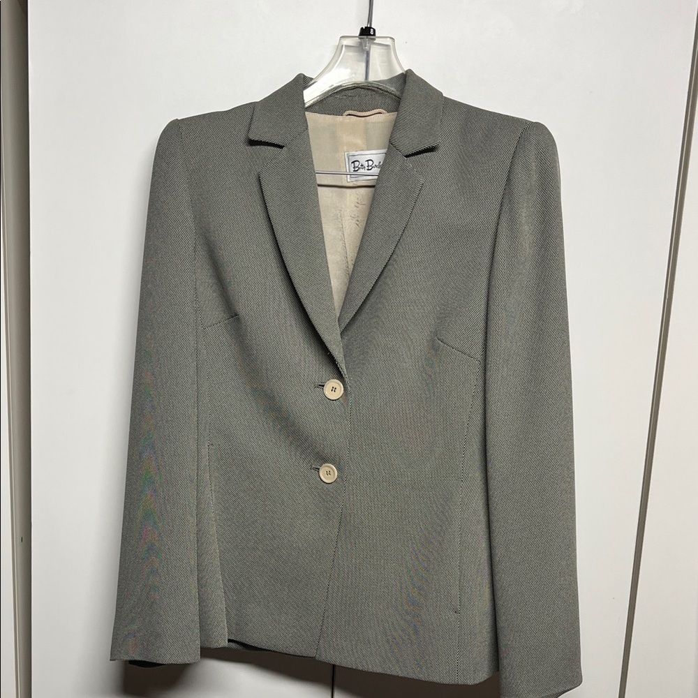 Betty Barclay Black Gray Textured Blazer Classic Career Jacket Chic Tailored